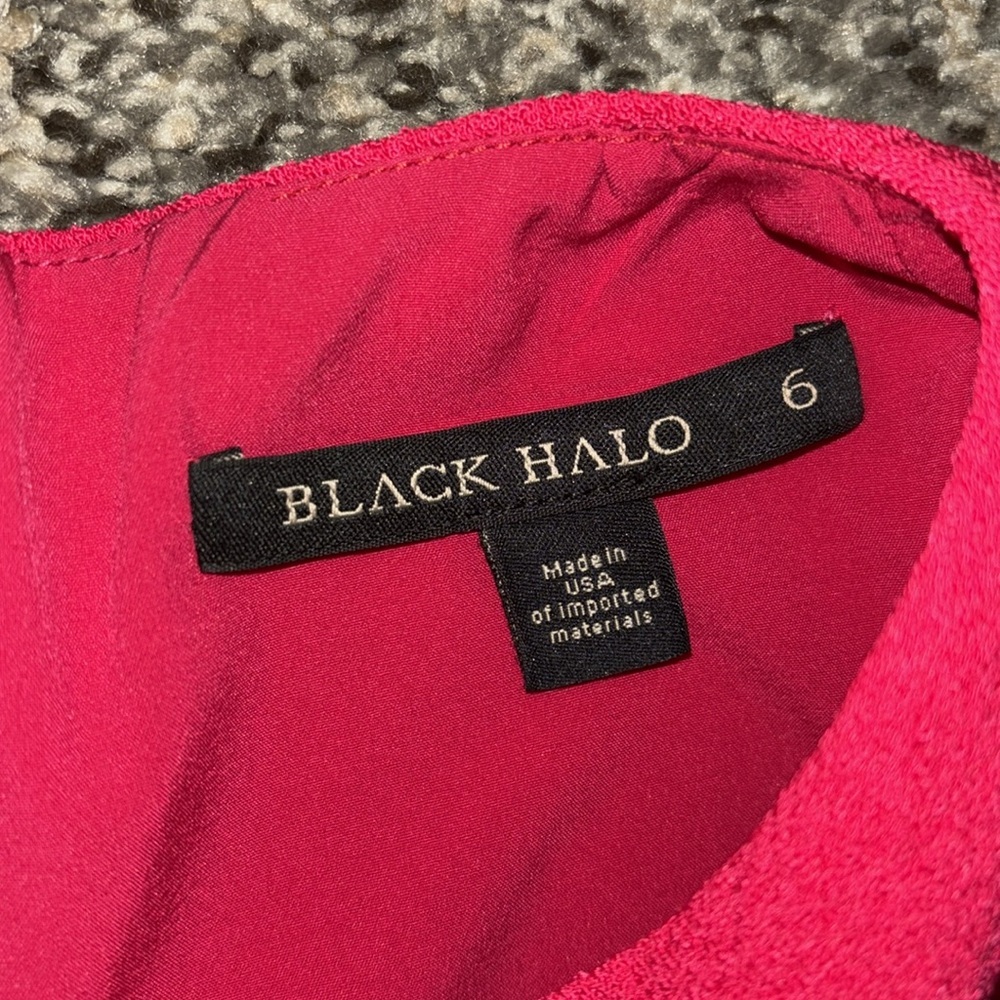 Gorgeous red black halo dress size 6 ruffled one shoulder - Picture 4 of 5